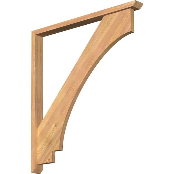 Ekena Millwork Imperial Slat Smooth Bracket w/ Offset Brace, Western Red Cedar, 3 1/2"W x 40"D x 44"H BKT0402X40X44IMP06SWR - main